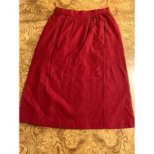 vintage pan her wool gathered waist midi pocket skirt